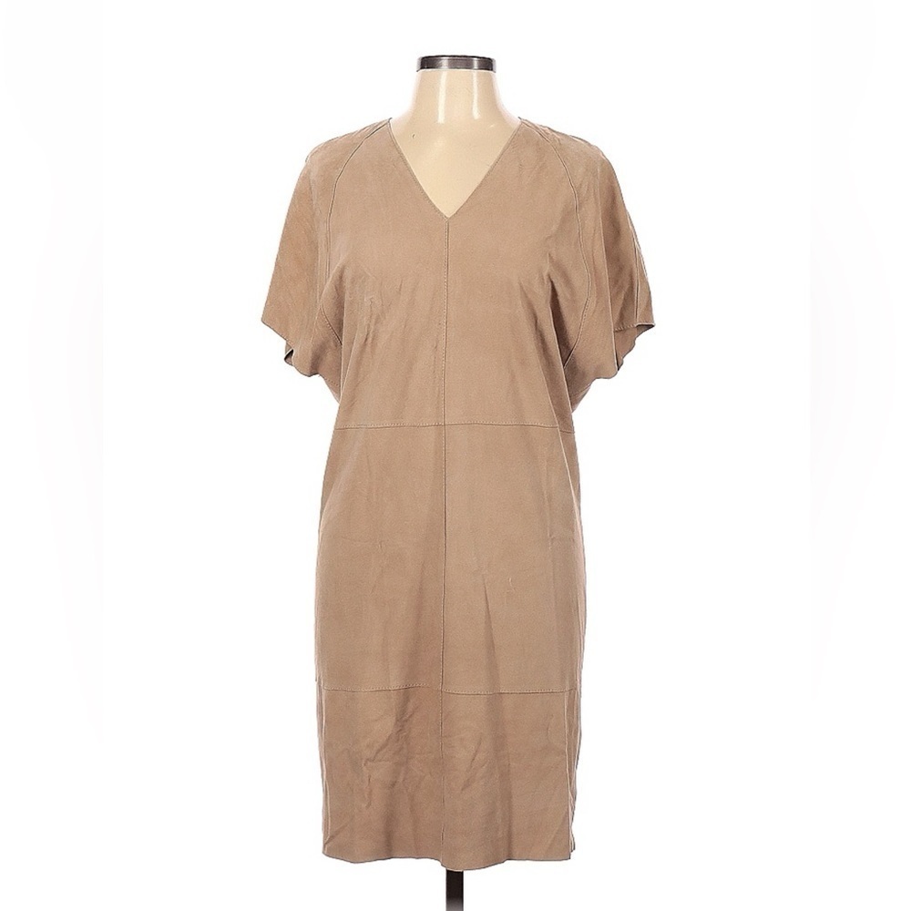 Escada 100% leather shift‎ dress nwt